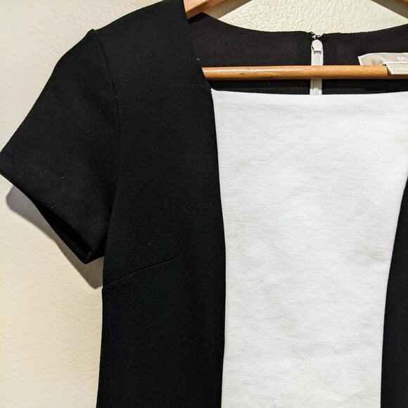 Vintage 80s Michael Kors Black & Cream Colorblock Sheath Mini Dress – Size XS - Picture 6 of 11
